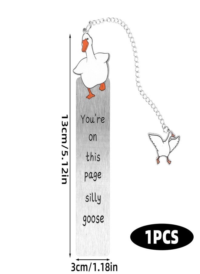 Penitue Silly Goose Bookmark, Funny & Cute Zinc Alloy Bookmark Book Perfect Reading Accessory for Women Men Kids Teens & Book Lovers Ideal Gifts for Reading Clubs (Silver) - Image 2