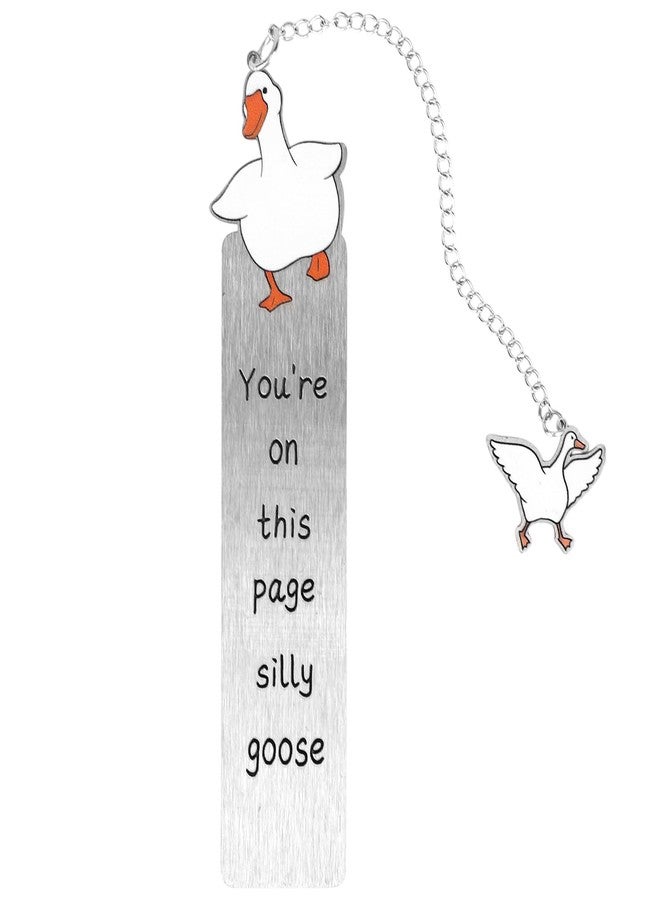 Penitue Silly Goose Bookmark, Funny & Cute Zinc Alloy Bookmark Book Perfect Reading Accessory for Women Men Kids Teens & Book Lovers Ideal Gifts for Reading Clubs (Silver) - Image 1