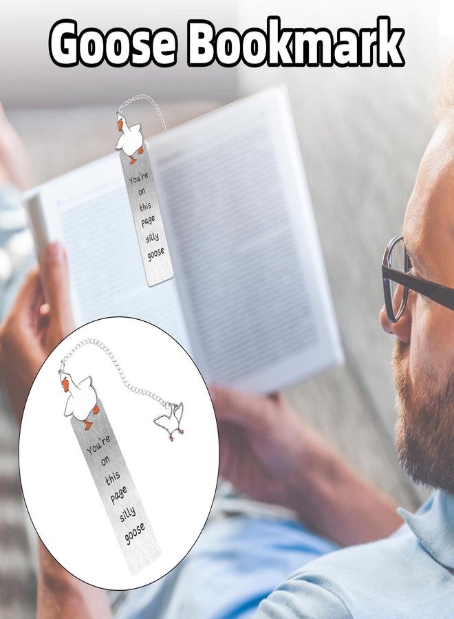 Penitue Silly Goose Bookmark, Funny & Cute Zinc Alloy Bookmark Book Perfect Reading Accessory for Women Men Kids Teens & Book Lovers Ideal Gifts for Reading Clubs (Silver) - Image 5