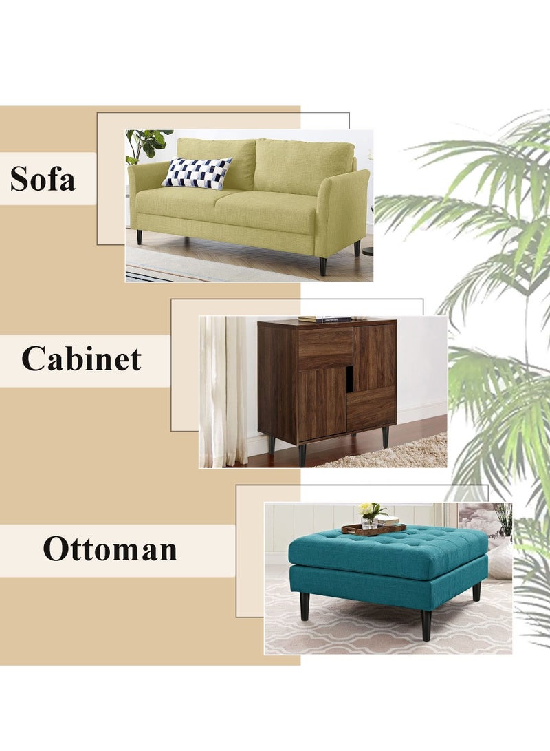 Y&D Wood Furniture Legs, 4 Pcs Replacement Sofa Legs for DIY Projects, Mid Century with Pre-Drilled Bolt Holes, Ideal Couches, Dressers, Sideboards, Coffee Tables (8 inch, Black) - Image 3