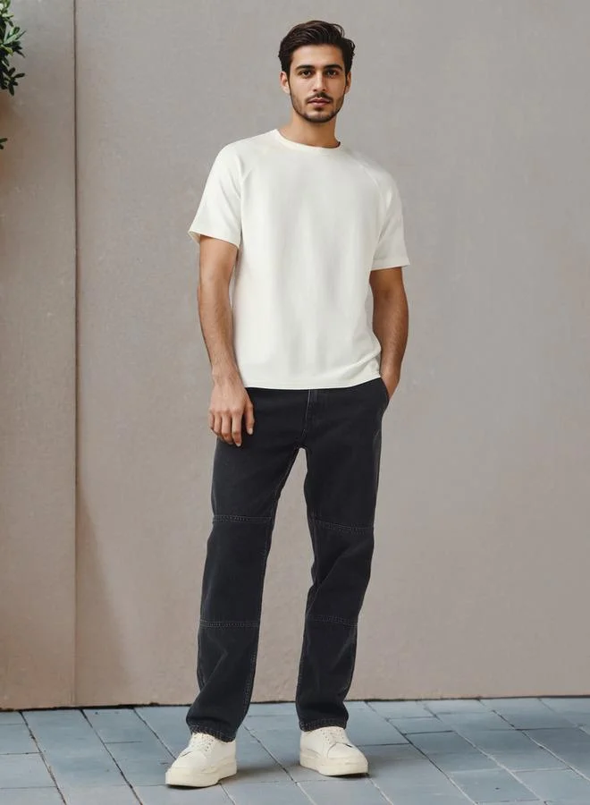 Splash FAV Textured Raglan Sleeves T-shirt