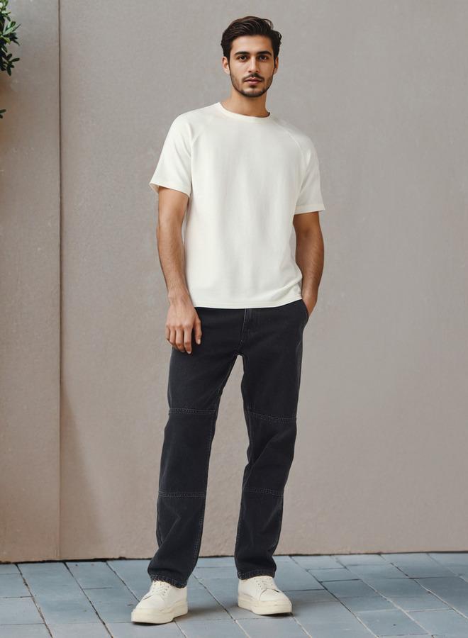 سبلاش فيڤ تيشيرت بأكمام راجلان بنقوش - Image 1