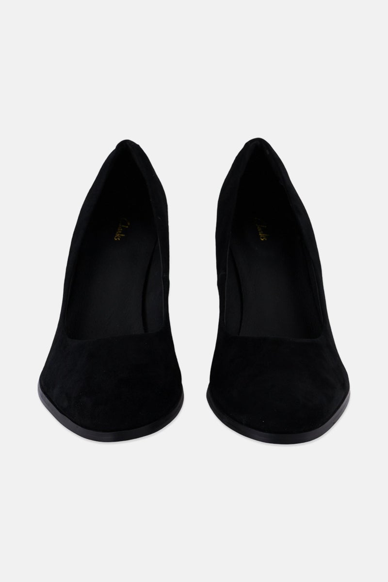 clarks Women Standard Fit Kaylin Cara 2 Pumps, Black Suede - Image 3