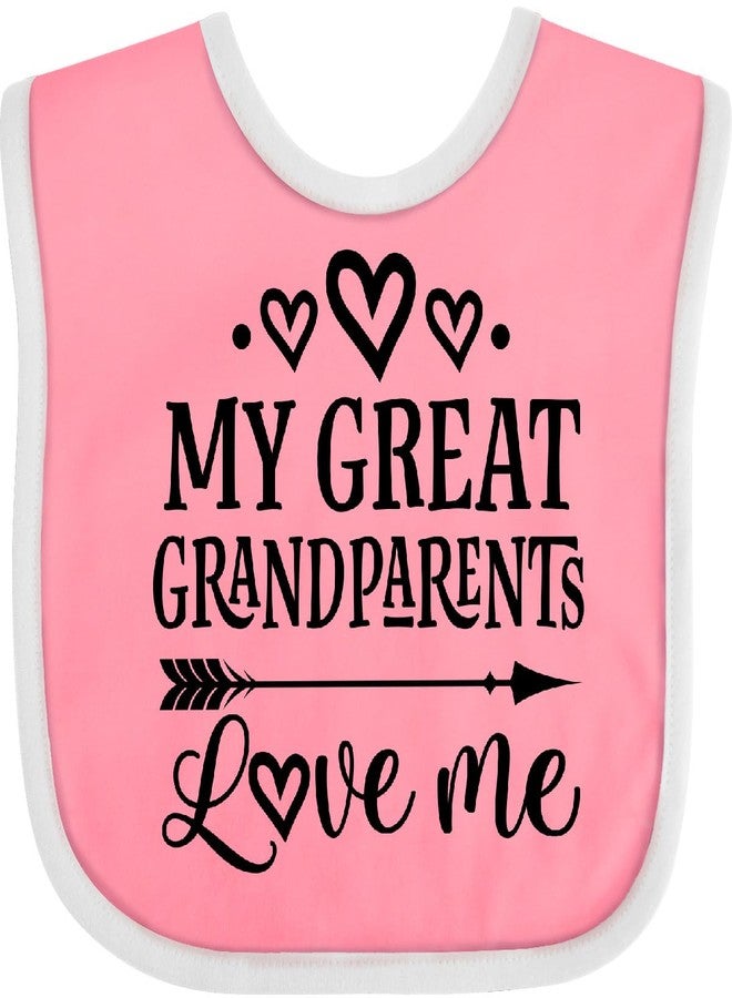 inktastic My Great Grandparents Love Me Baby Bib Pink and White 3f1ae - Image 1