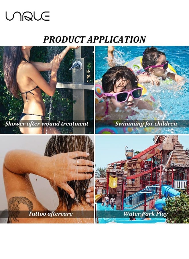 30Pcs Shower Waterproof Patches 5x8cm/2x3.1in, Transparent Adhesive Waterproof Ear Patch, Breathable Waterproof Transparent Dressing, Bandage Protective Patch (Rectangle)