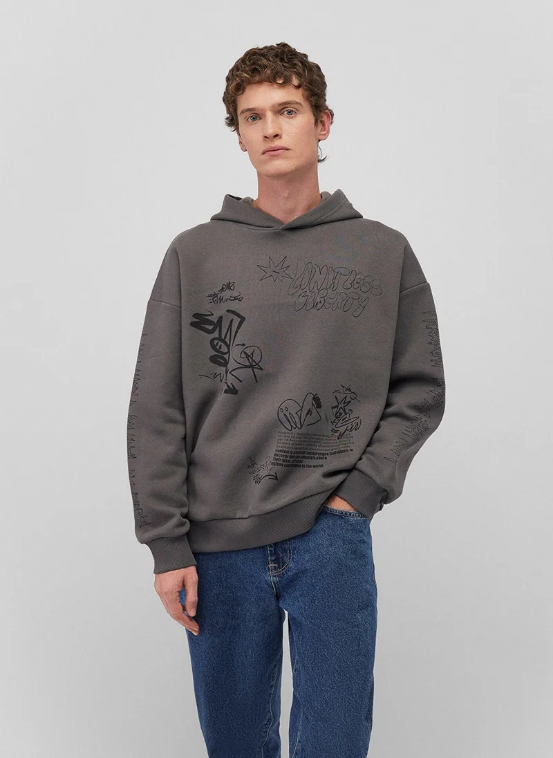 مافي PRINTED HOODIE Dark Shadow