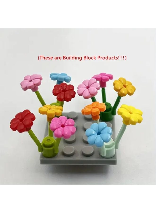 40Pcs DIY Yellow Flat Flower Building Blocks Set Children Toy Birthday Gift - Image 4