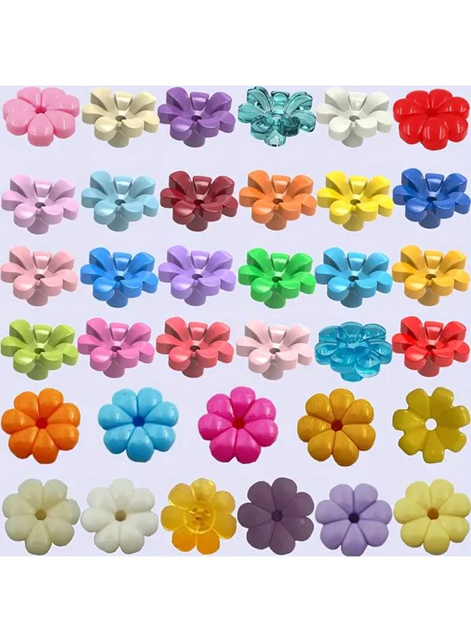 40Pcs DIY Yellow Flat Flower Building Blocks Set Children Toy Birthday Gift - Image 2