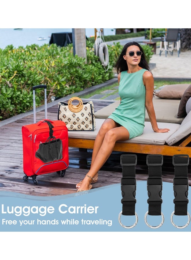 3 Pack Luggage Straps For Suitcases Attach Bags, Adjustable Elastic Connector Strap O Ring Your Extra Backpack, Travel Attachment Travel Accessories For Connecting Your Luggage Jacket - Image 4