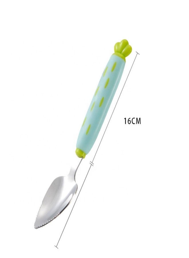 Upkaranwale Fruit Spoon 2 in 1 Double Head Multi-use BPA Free Baby Stainless Steel Fruit Spoon for Toddler (Multicolor) 1 Pcs - Image 4