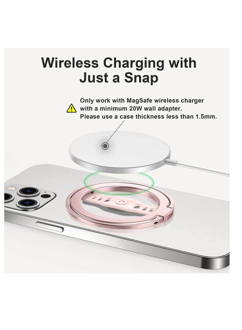 Magnetic Phone Ring Holder, Upgrade Phone Grip Stand, Rose Gold Magnetic Finger Phone Ring, Removable Magnetic Ring Holder Kickstand Loop, Only for iPhone 14, 13, 12 Pro/Max/Plus - Image 3