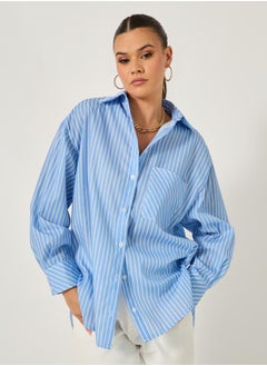 Oversized Striped Long Sleeve Shirt with Pocket - pzsku/Z129333860A1760D4212BZ/45/_/1739732122/e0e4022b-8199-4453-baf5-9ae01120c84e