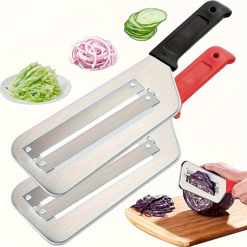 Black Cabbage Chopper Stainless Steel Manual Vegetable Cutter for Salads Kitchen - Image 1