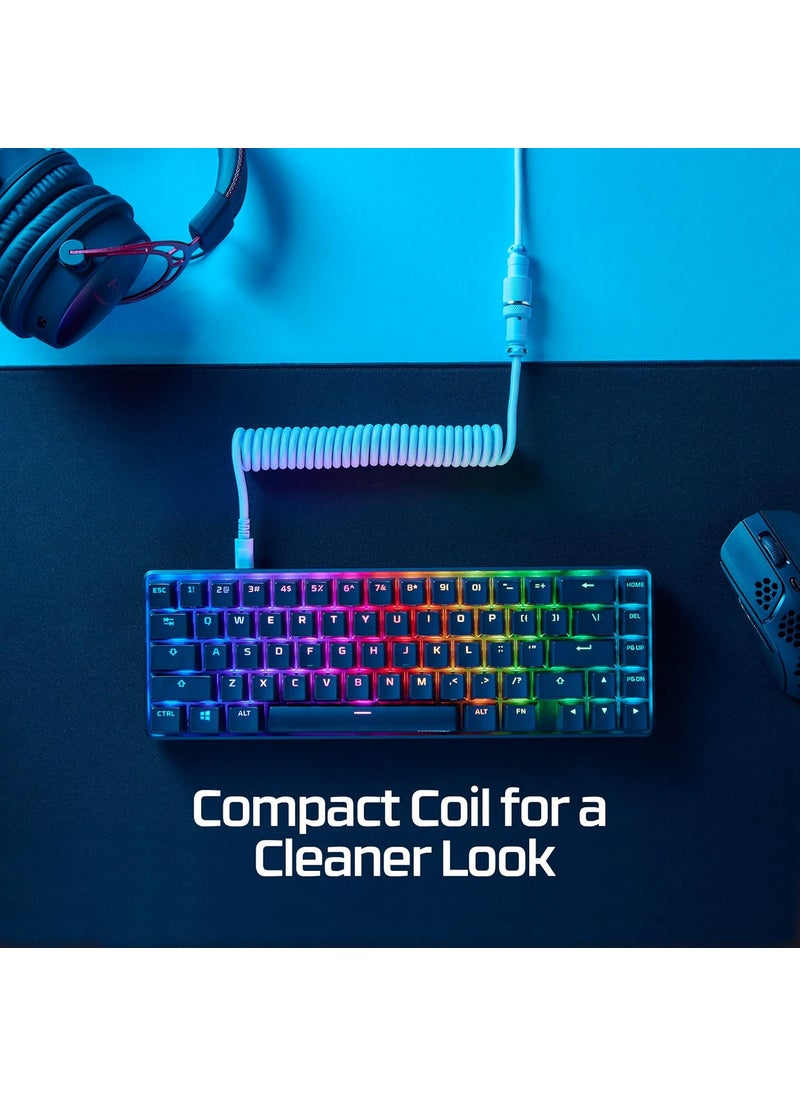 HYPERX HyperX Coiled Cable  Durable Coiled Cable Stylish Design 5Pin Aviator Connector USBC to USBA  GreyBlack  - Image 5