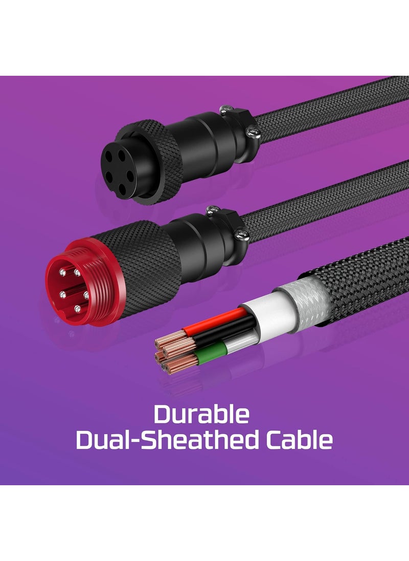 HYPERX HyperX Coiled Cable  Durable Coiled Cable Stylish Design 5Pin Aviator Connector USBC to USBA  GreyBlack  - Image 3