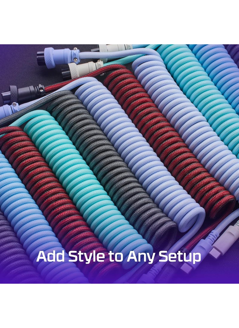 HYPERX HyperX Coiled Cable  Durable Coiled Cable Stylish Design 5Pin Aviator Connector USBC to USBA  GreyBlack  - Image 4