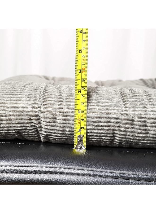 إيروريكس وسادة كرسي مخملية مع أربطة، وسادة أرضية دافئة وناعمة للغاية للأطفال، وسادة مقعد مربعة مريحة للبالغين، مجموعة من قطعة واحدة، رمادية، 15.7 بوصة - Image 5