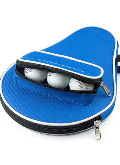 Excefore Table Tennis Bat Bag,Waterproof Ping Pong Paddle Bat Pouch,Table Tennis Racket Cover for One Racket Extra Ball Compartment for 3 Balls  - Image 1
