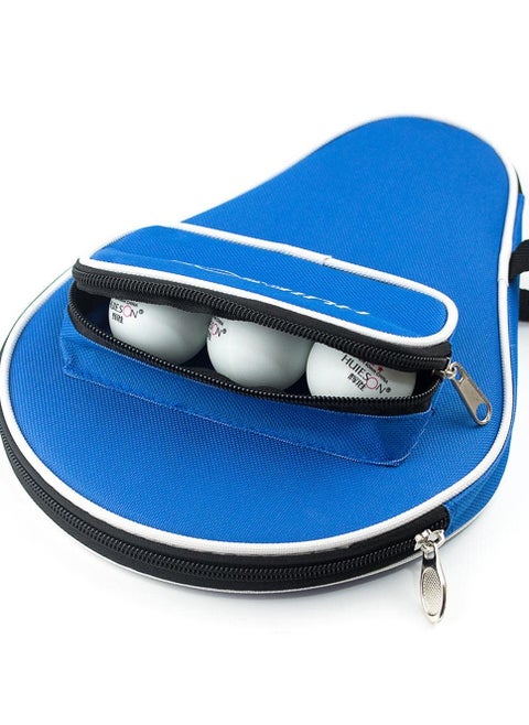 Table Tennis Bat Bag,Waterproof Ping Pong Paddle Bat Pouch,Table Tennis Racket Cover for One Racket Extra Ball Compartment for 3 Balls
