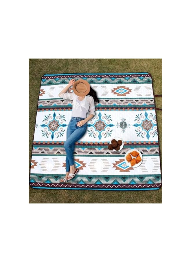 erorex EROREX Extra Large Outdoor Picnic Blankets, Waterproof Blankets for for Camping, Park, Beach, Grass, Rolling Up Packaging，Portable Carring, 200 x 200 cm Picnic Mat (Seattle)  - Image 2