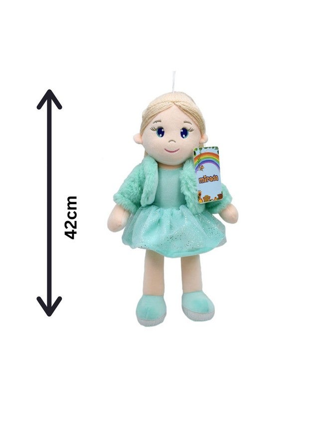 Mirada Cute Huggable Bella Gudiya/Doll Soft Toy For Girls/Kids | Cuddle Companion | Washable And Super Soft Fabric Body |Stuffed Plush | Ideal Gift For Rakhi/Raksha Bandhan- Green Jacket-42 Cm - Image 5