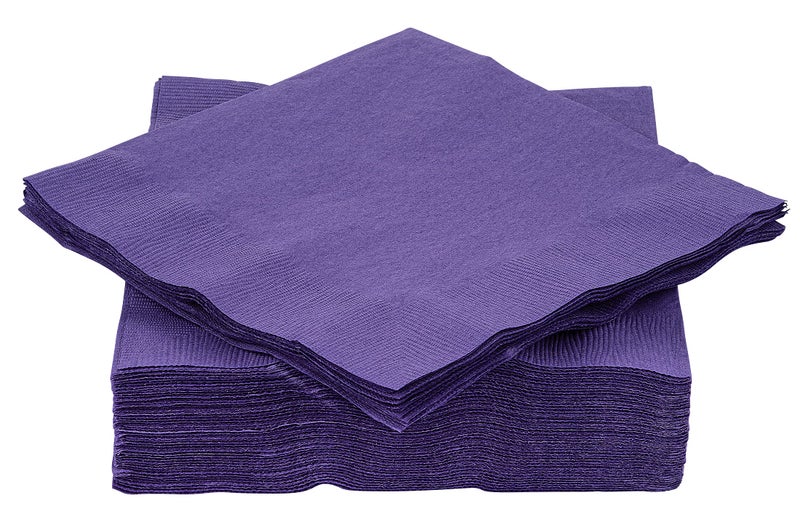 Amcrate Big Party Pack 40 Count Purple Dinner Napkins Tableware Ideal for Wedding Party Birthday Dinner Lunch Cocktails 7 x 7