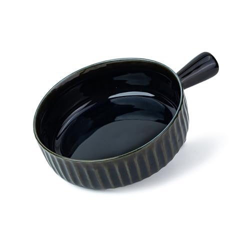 Shay Ceramic Pasta Bowl Set, 17Cm, 1 Piece, Blue Green | Glossy Finish | Porcelain Ceramic Serving Bowl | Serving Bowl With Handle (Handle Bowl - Blue Green) ,900 Ml - Image 5