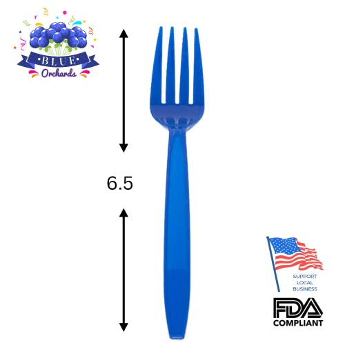 Blue Orchards Blue Plastic Forks (50 Pieces) - Blue Forks for Parties  Lightweight Plasticware  Colored Plastic Forks  Plastic Utensils  Disposable Cutlery for Occasions  Party Plastic Forks  Blue Orchards - Image 2