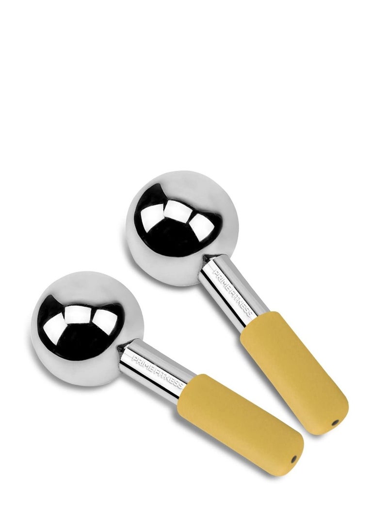 PRIME Fitness - Ice Globes for Facials Unbreakable Steel Cooling Roller Cryo Sticks for Face Massager for Face Neck & Eyes Skin Care for Dark Circles Puffiness Wrinkles Collagen Production Gold - Image 1
