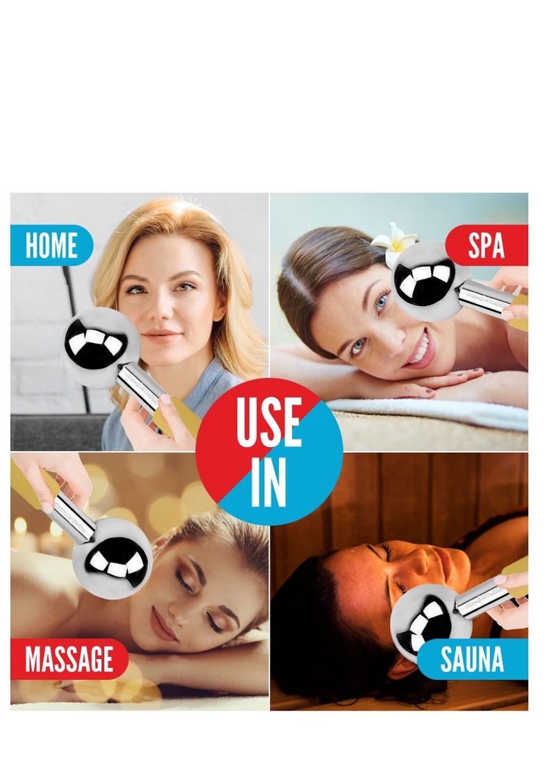 PRIME Fitness - Ice Globes for Facials Unbreakable Steel Cooling Roller Cryo Sticks for Face Massager for Face Neck & Eyes Skin Care for Dark Circles Puffiness Wrinkles Collagen Production Gold - Image 1