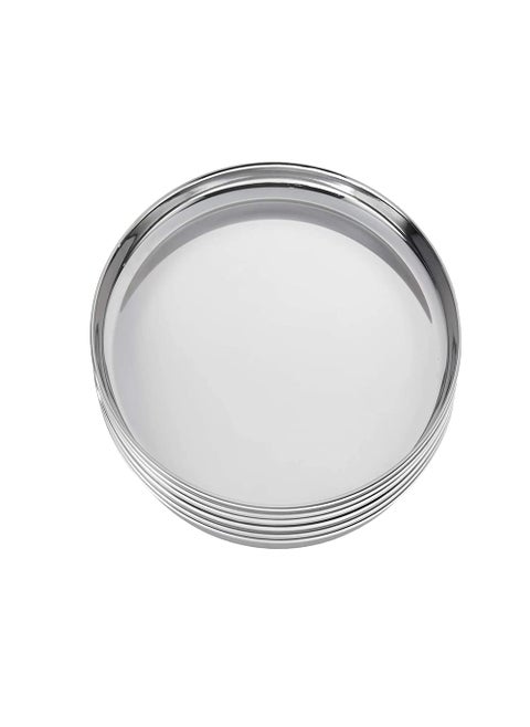 Pepper Stainless Steel Breakfast Lunch Dinner Plates Set of 6 Dinner Plate Serving Plates 11 inch