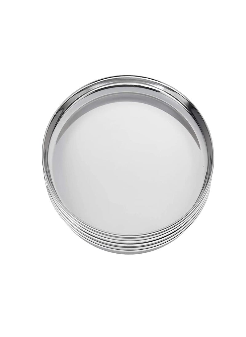 Pepper - Pepper Stainless Steel Breakfast Lunch Dinner Plates Set of 6 Dinner Plate Serving Plates 11 inch - Image 1