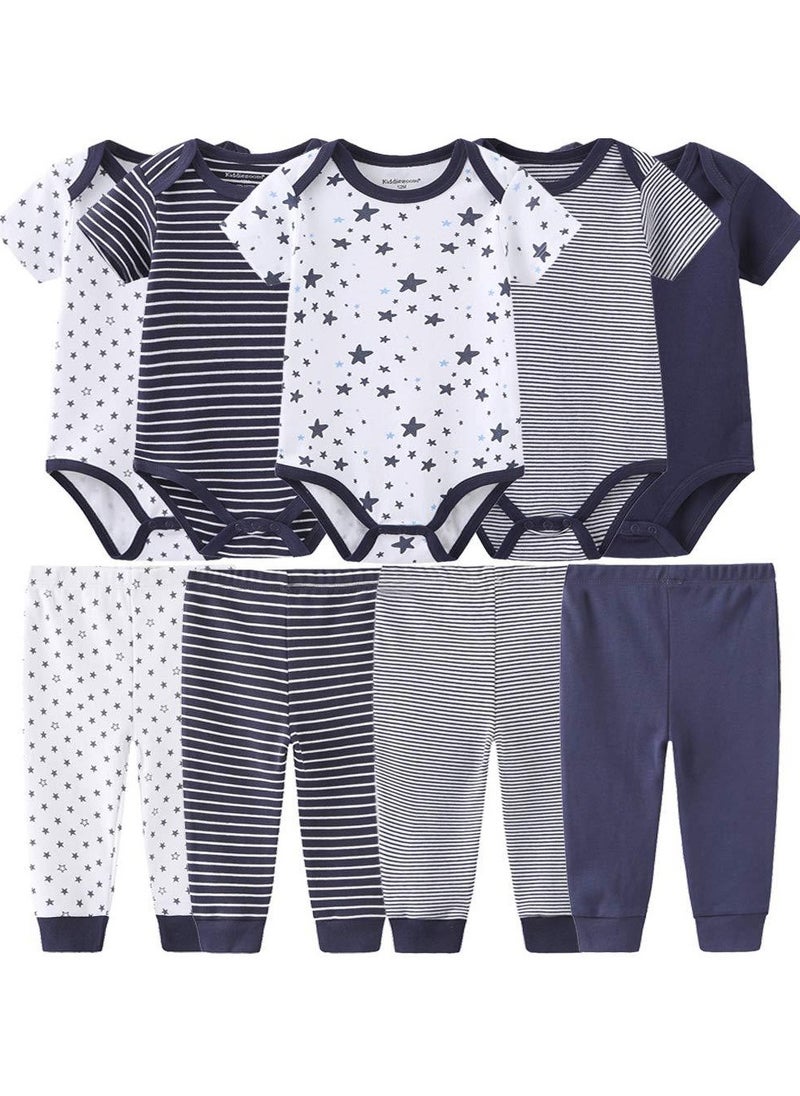 RedMapleTEK 9-Piece Set Of Pure Cotton Jumpsuits And Trousers For Infants And Young Children  - Image 1