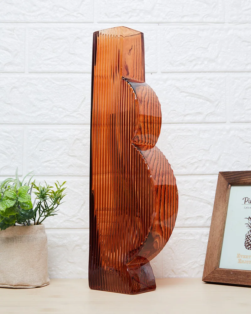 REDTAG Brown Textured Glass Vase