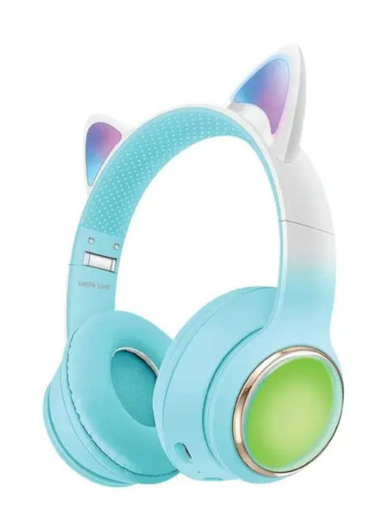 GREEN LION GL-400 Kids Wireless Headphones with Light Effect & Flashing Modes, Up to 20 Hours Working Time, Bluetooth Version 5.3, Lightweight Design - Blue - Image 1