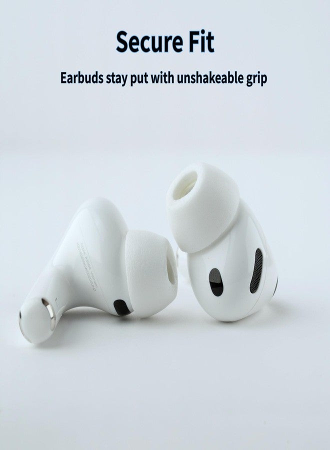 Comply TrueGrip | أطراف سماعات أذن بديلة من إسفنج الذاكرة عالي الجودة لسماعات Apple AirPods Pro من الجيل الثالث | راحة تدوم طويلاً، تثبيت محكم، عزل ممتاز للضوضاء | أبيض (متوسط) (3 أزواج) - Image 4