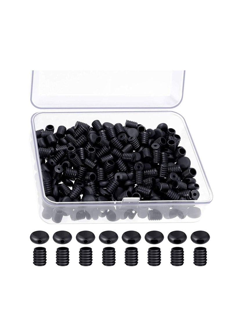 Y&D Cord Locks Silicone Toggles, Adjustable Non Slip Stopper Lanyard Elastic Buckle for Ear, Hat, Earloop Buckles Supplies, Drawstrings, DIY Craft Adjustment 300Pcs  - Image 1