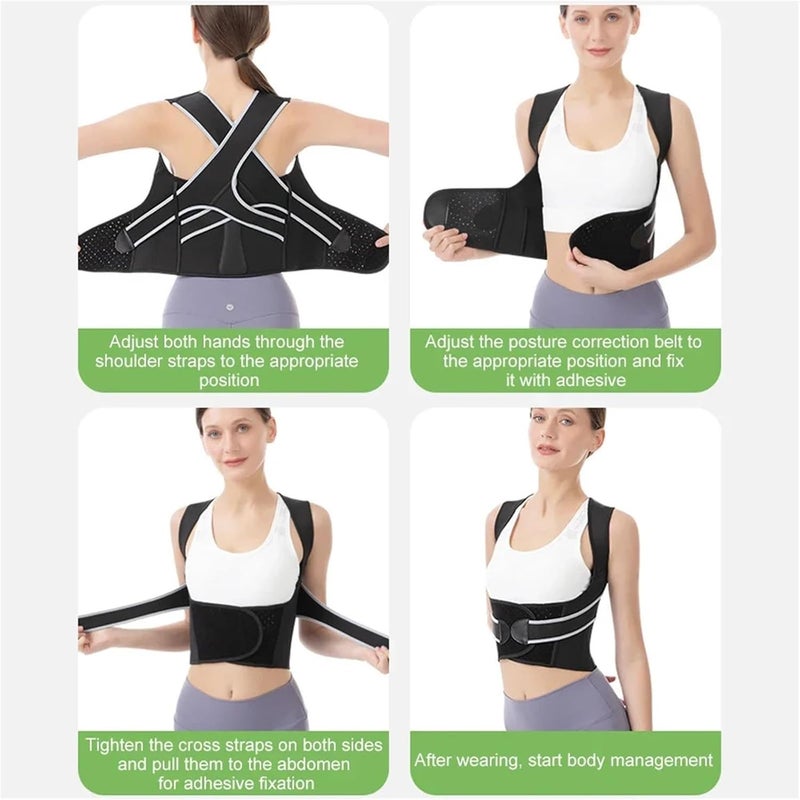 Adjustable Support for Women & Men – Upper & Lower Back Comfort(Black-1PCS,L) - Image 4