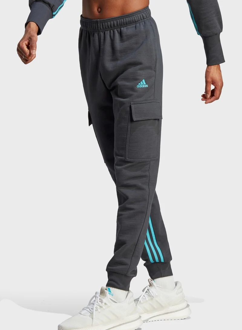 Adidas Dance 3-Stripes High-Waisted Tapered Cargo Joggers