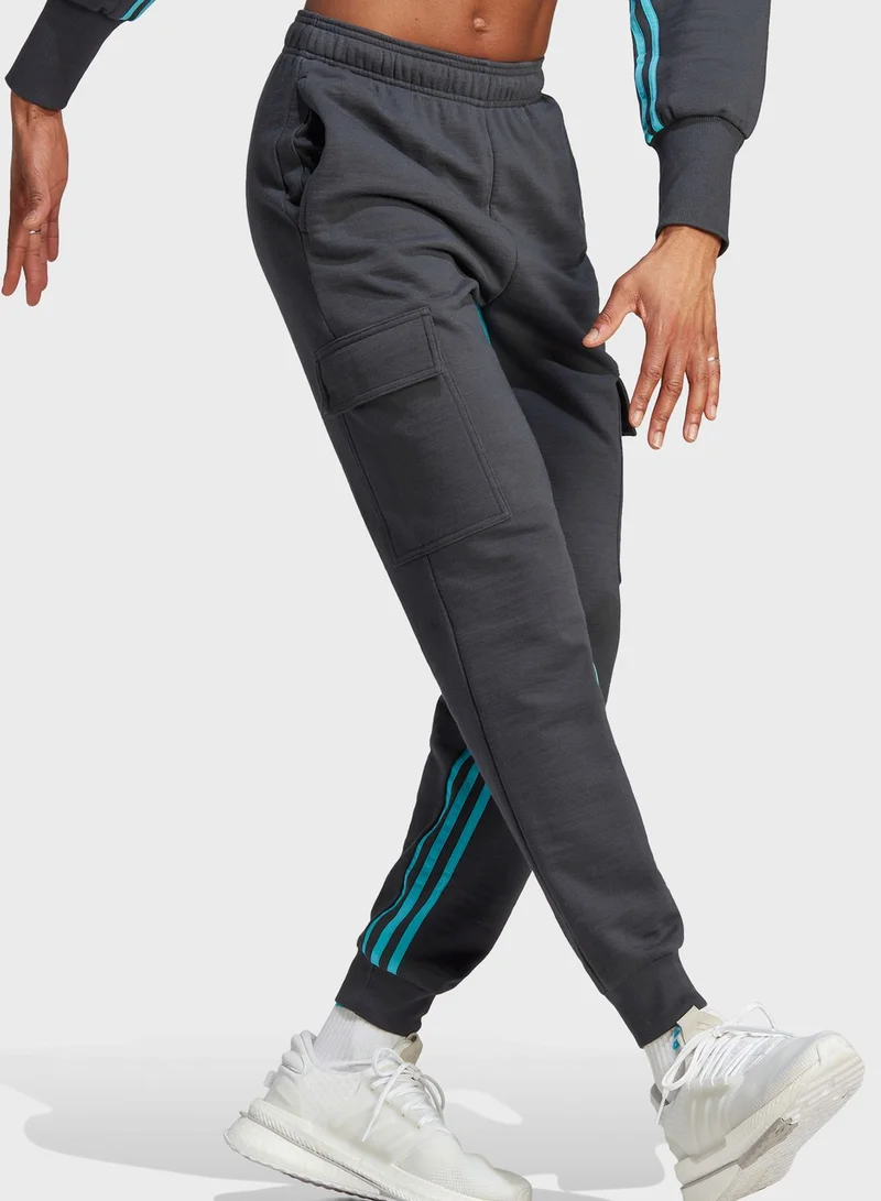 Adidas Dance 3-Stripes High-Waisted Tapered Cargo Joggers