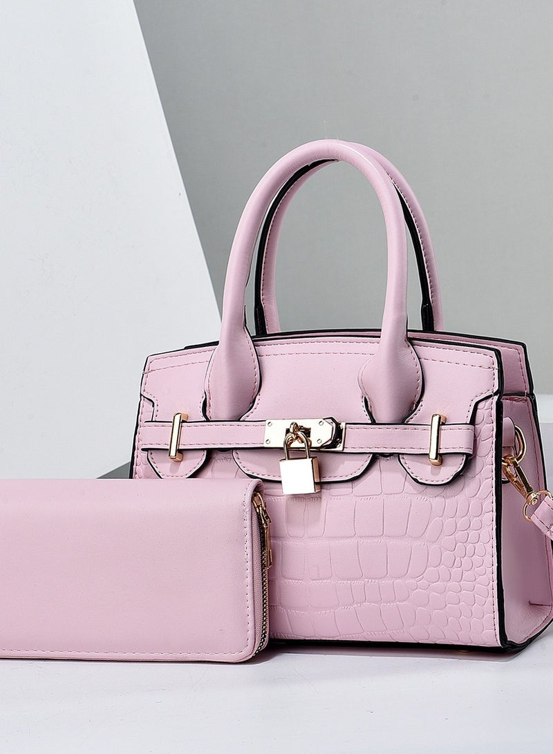 Large Capacity Handbag Two-piece Set For Women High-end Stone Patterned Minimalist Women's Bag - Image 1