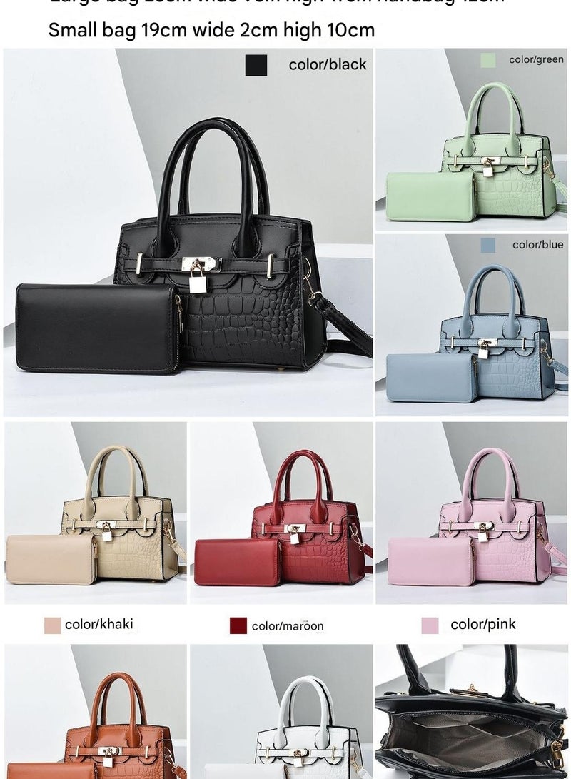 Large Capacity Handbag Two-piece Set For Women High-end Stone Patterned Minimalist Women's Bag - Image 2