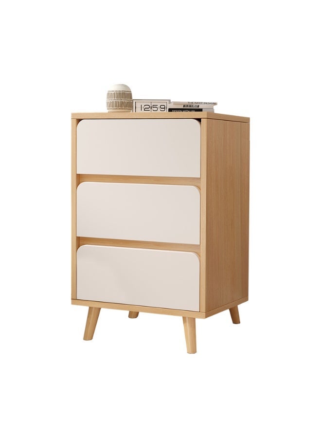 CHOIWIN 67*34*36cm Bedside Table Nightstand with Fabric Drawers Home Bedside Table 3-Tier Side Table Nightstands End Coffee Table for Bedroom White - Image 2