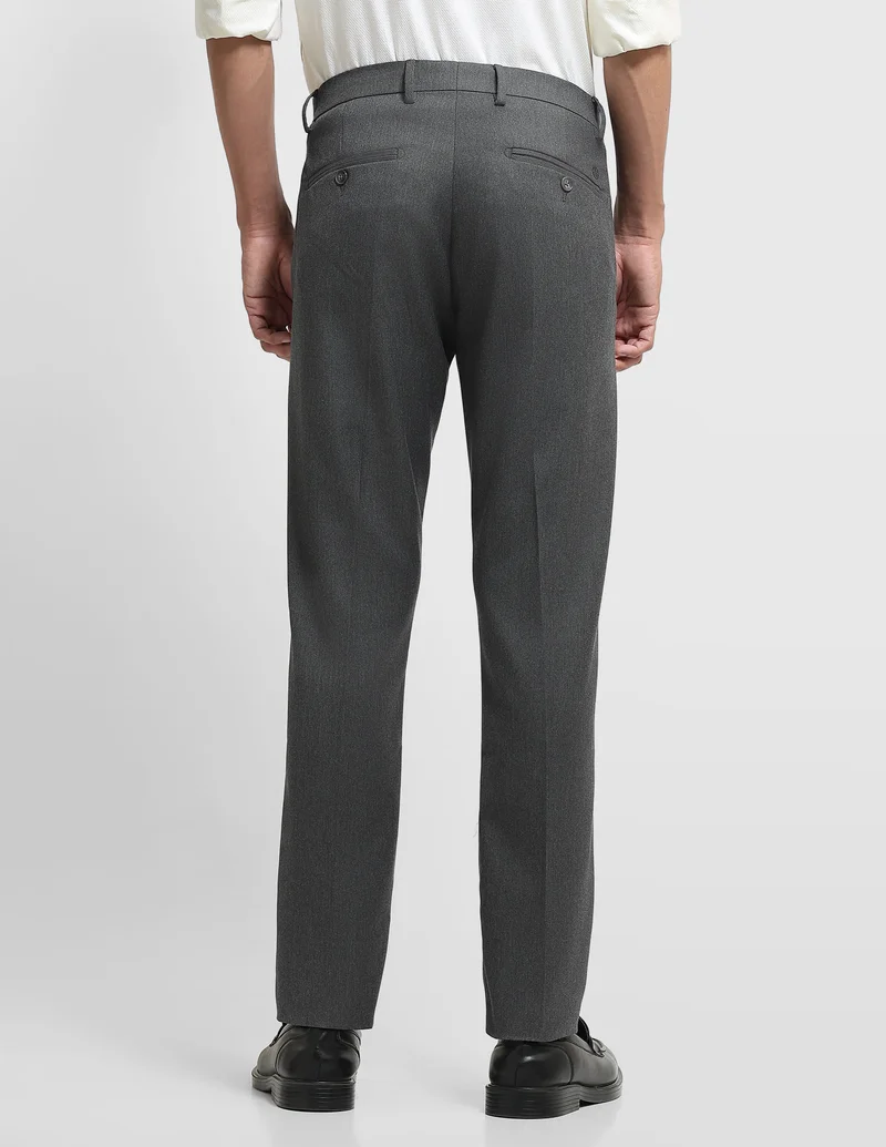 Arrow Dark Grey Heathered Jackson Super Slim Fit Trousers for Men | Best Price UAE