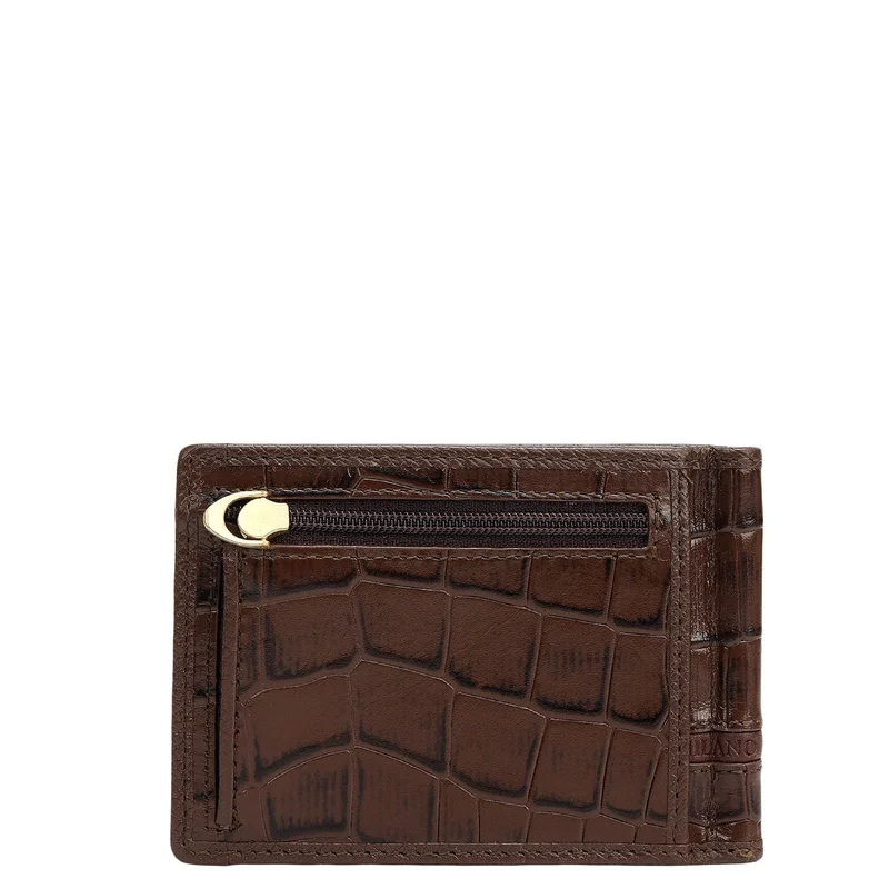 Da Milano Walnut Croco Leather Money Clip - Walnut for Men | Best Price UAE