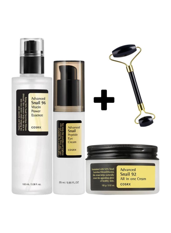 COSRX Ultimate Snail Skincare Trio Advanced Snail 96 Mucin Power Essence, 92 All-in-One Cream & Peptide Eye Cream 225ml - Image 1