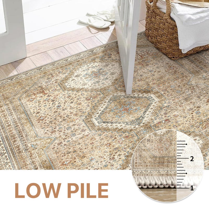 GENIMO Runner Rug 2x10  Non Slip Hallway Runner Rugs  Machine Washable Low Pile Lightweight Retro Mat for Living Room  Entryway  Bedroom  Kitchen and Passage - Image 4