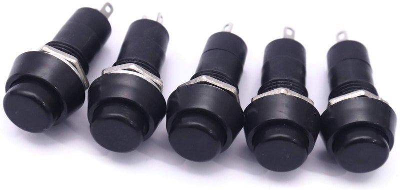 Electronicspices Electronic Spices PACK OF 5 On/Off 2 pin Self-Locking Latching Push Button Switch Locking Car, Boat Dashboard IN BLACK - Image 5