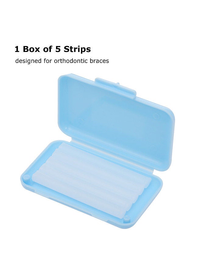 10PCS Teeth Wax Kit Pain Relief for Orthodontic Braces Wearers 1 Box of 5 Strips Dental Wax for Oral Care