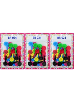 TARA Tara Girls Self Hinge Plastic Bow Hair Barrettes Selection Pack Of 3 BR24 